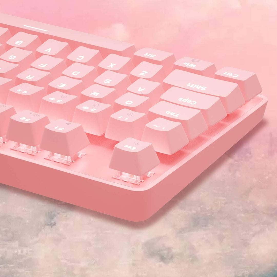 MageGee Teclado para juegos rosa con cable USB, nuevo teclado mecán...