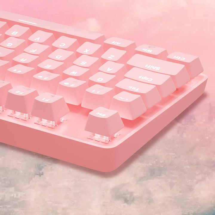 MageGee Teclado para juegos rosa con cable USB, nuevo teclado mecán...