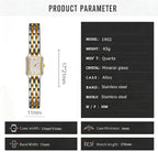 BESTKANG Reloj de pulsera con esfera cuadrada para mujer, estilo retro, con movimiento de cuarzo, reloj de pulsera pequeño para mujer