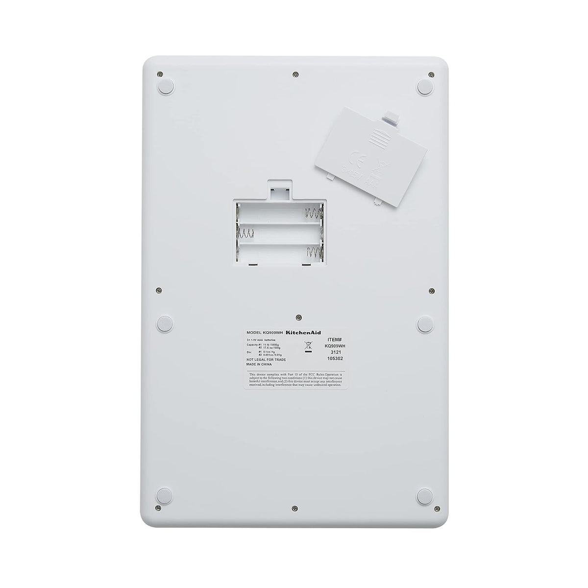 KitchenAid KQ909 Plataforma Dual Digital de Cocina y Balanza de Alimentos, Capacidad de 11 libras y Precisión de 16 oz, Blanca con Acero Inoxidable