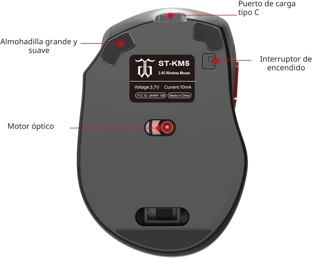 Combinación de teclado y mouse inalámbricos para juegos Snpurdiri 2...