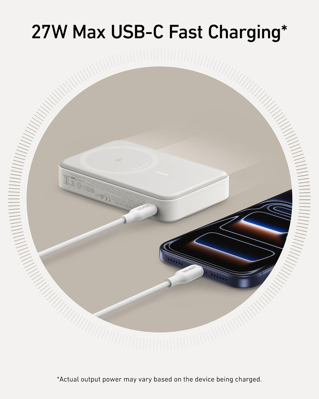 Anker MagGo Power Bank, Cargador portátil compatible con MagSafe, c...