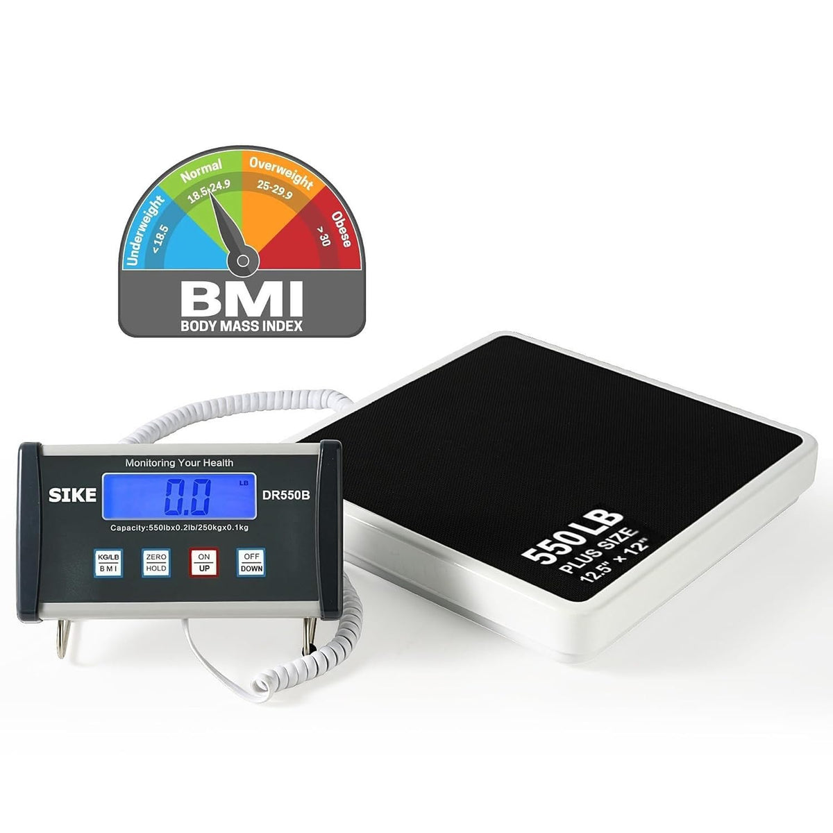 Escala digital del IMC del médico de SIKE, escala médica del peso del piso de la capacidad de 550lb