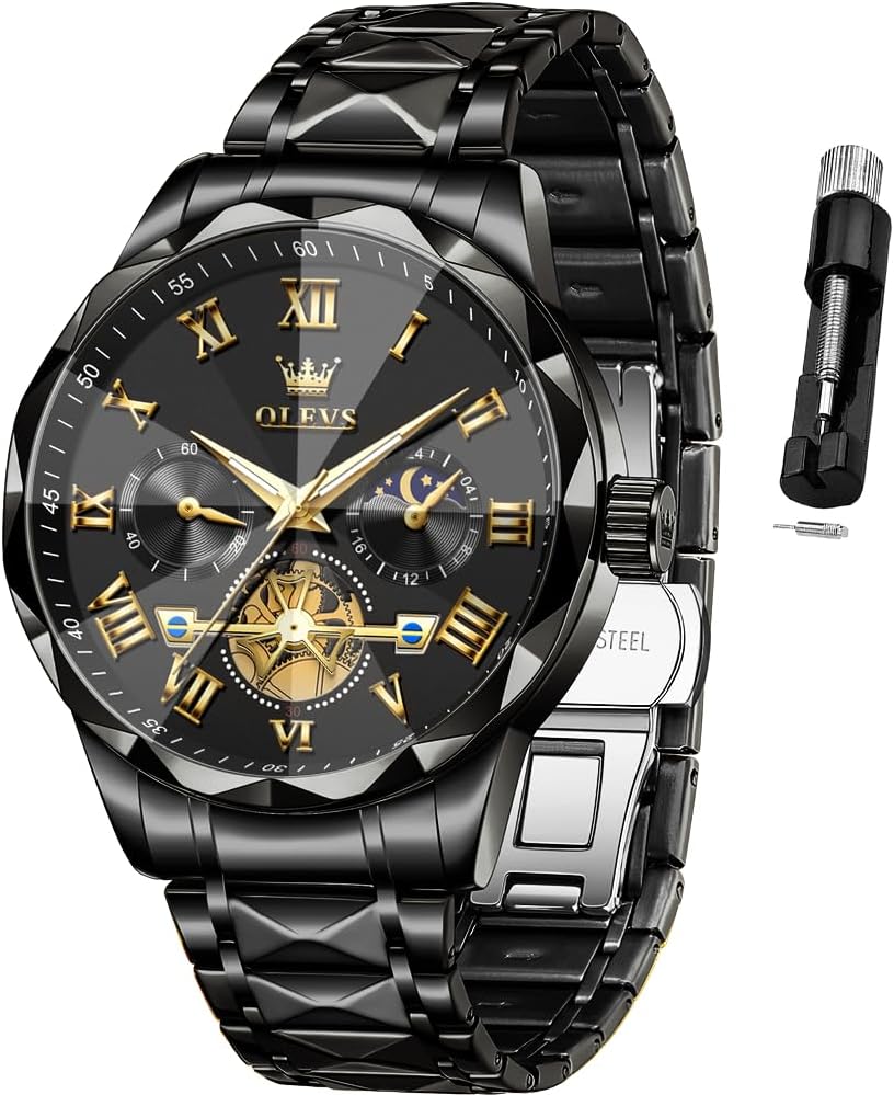 OLEVS Reloj para Hombres Clásico de Negocios en Acero Inoxidable Reloj para Hombre
