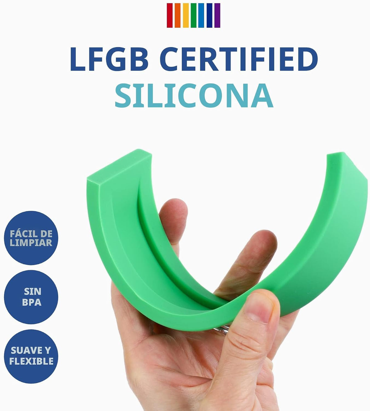 BLUE GINKGO - Rompecabezas de silicona de arco iris | Juego de anidación Montessori | Juguetes sensoriales apilables para niños y niños pequeños – 10 capas (Vibrante)