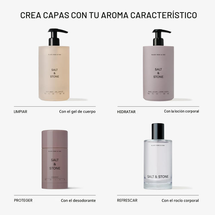 Salt &amp; Stone Gel de Ducha para Mujeres y Hombres | Black Rose &...