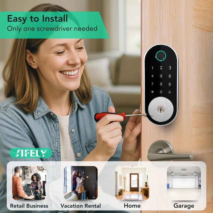Cerradura inteligente incorporada con huella dactilar y WiFi con te...