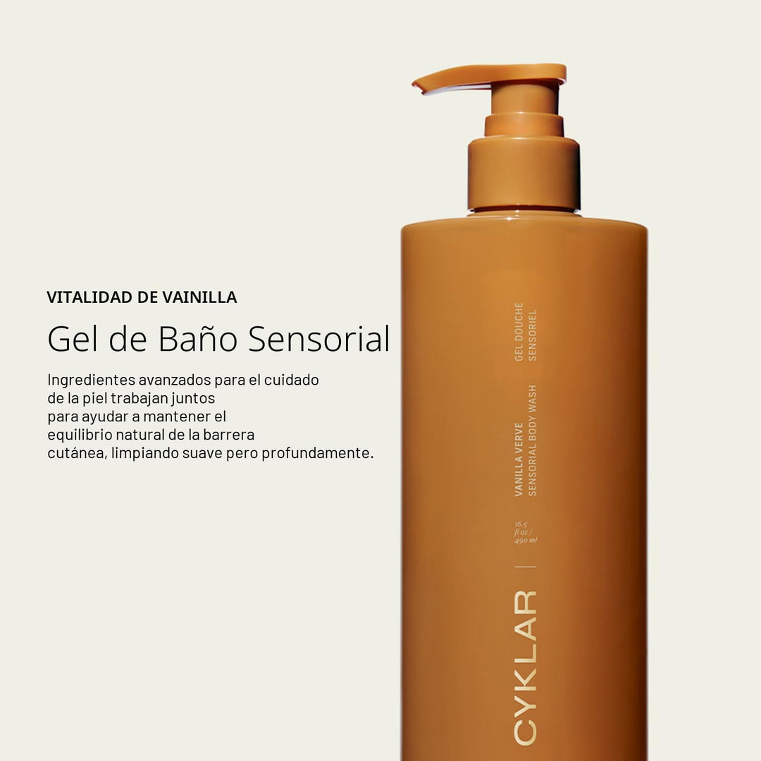 CYKLAR Gel de baño sensorial. Limpiador hidratante Vanilla Verve co...