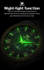 OLEVS Reloj Clásico para Hombre Diamante Analógico Lujo Acero Inoxidable a Dos Tonos Resistente al Agua con Fecha Luminous para Hombres