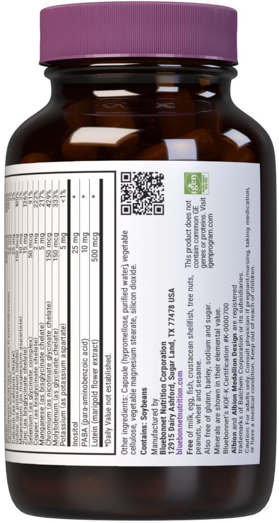 Bluebonnet Nutrition Multi One (libre de hierro) cápsulas vegetales...