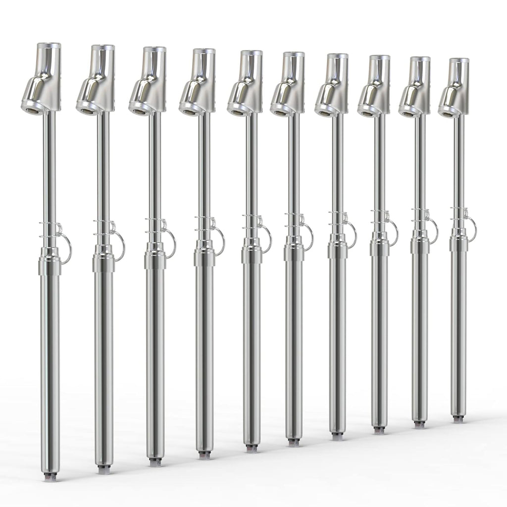 MEANLIN MEASURE Medidor de presión de neumáticos tipo doble recto, manómetro de aire de doble cabeza, 10 piezas, rango de presión de 10 a 150 psi(adecuado para camiones, etc.