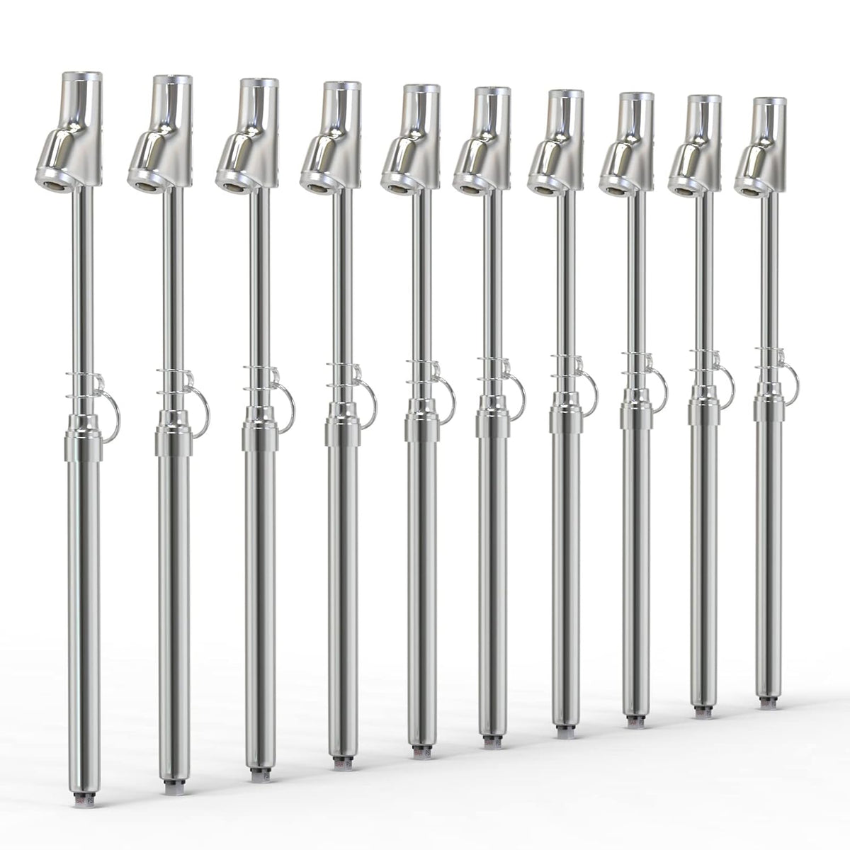 MEANLIN MEASURE Medidor de presión de neumáticos tipo doble recto, manómetro de aire de doble cabeza, 10 piezas, rango de presión de 10 a 150 psi(adecuado para camiones, etc.