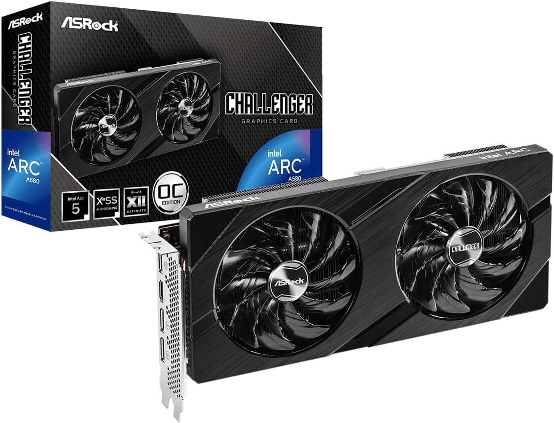 ASRock Challenger Intel ARC A580 CL 8G GDDR6 256 bits Diseño de Dob...