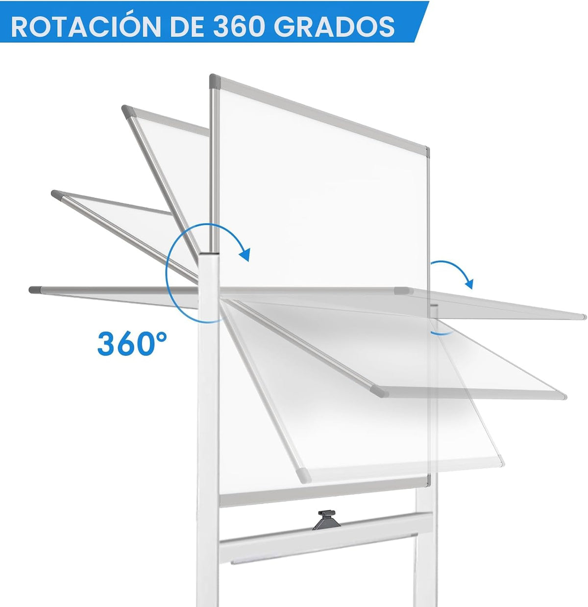 Maxtek Tablero blanco rodante sobre ruedas de 48 x 32 pulgadas