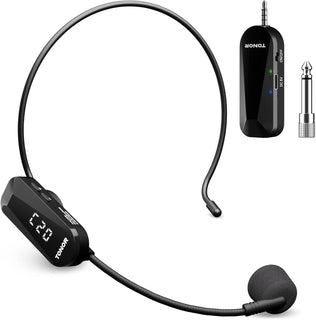 TONOR Micrófono de auriculares inalámbricos, sistema de micrófono U...