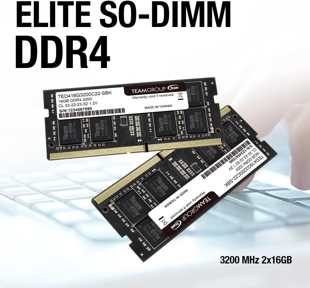 TEAMGROUP Elite DDR4 32GB Single 3200MHz PC4-25600 CL22 (2933MHz o...
