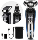 PRITECH - Maquinilla de afeitar eléctrica rotativa para hombre | co...
