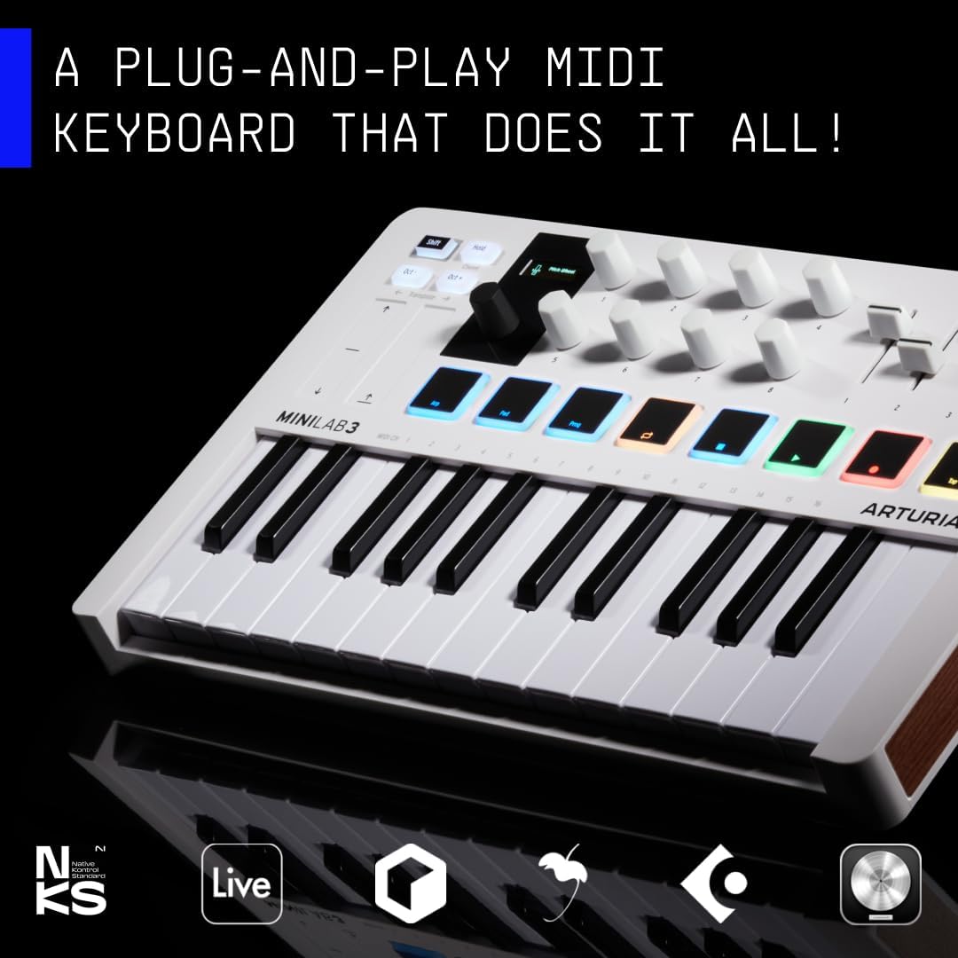 Arturia MiniLab 3 - Controlador MIDI universal para producción de m...