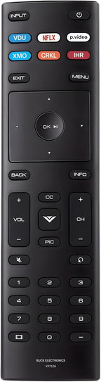 XRT136 - Control remoto de repuesto para televisores Vizio SmartCast, fácil configuración, infrarrojos, teclas de acceso directo, control remoto universal, compatible con D, E, M, P