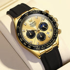 OLEVS Relojes Cronógrafo Masculinos de Moda Empresarial Analógico Quartz Reloj de Pulsera para Hombre, Cinturón de Silicona a prueba de agua con Luminiscente, Calendario