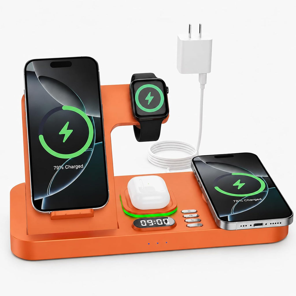 Estación de carga inalámbrica plegable del teléfono dual para el uso de