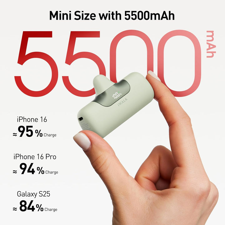 iWALK Cargador portátil de 5500 mAh Banco de energía pequeño de pró...