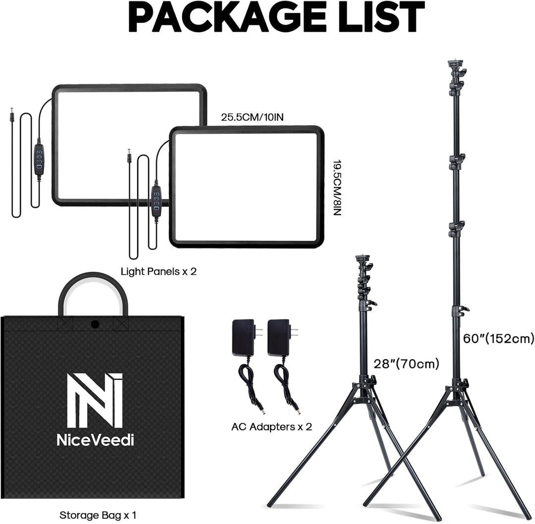 Kit de iluminación para fotografía de 2 paquetes, kit de luz de vid...