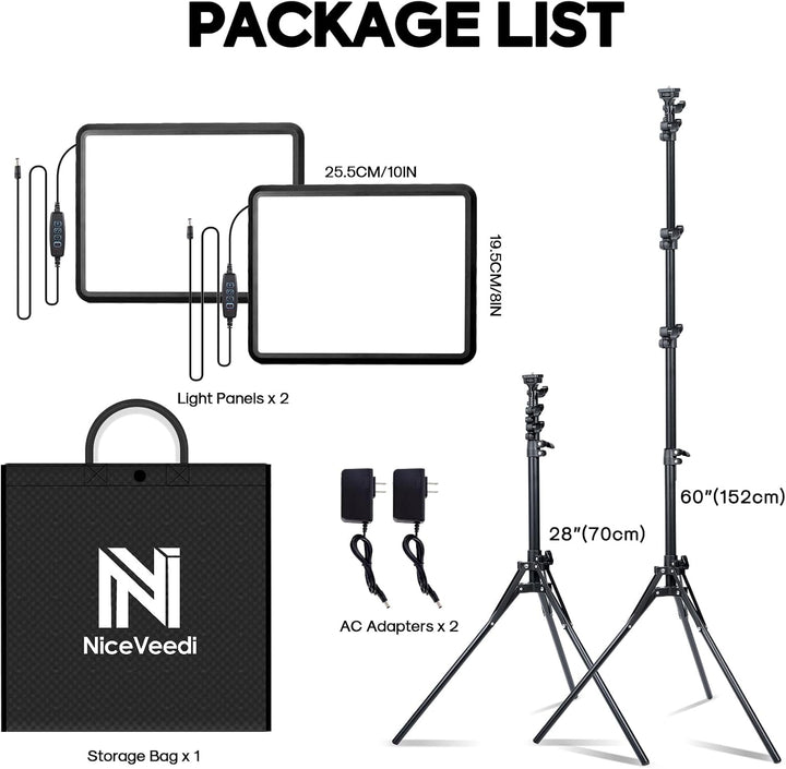 Kit de iluminación para fotografía de 2 paquetes, kit de luz de vid...
