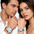 OLEVS Relojes de Pareja de San Valentín - Lujo, Moda para Hombre y Mujer, Juego de Relojes
