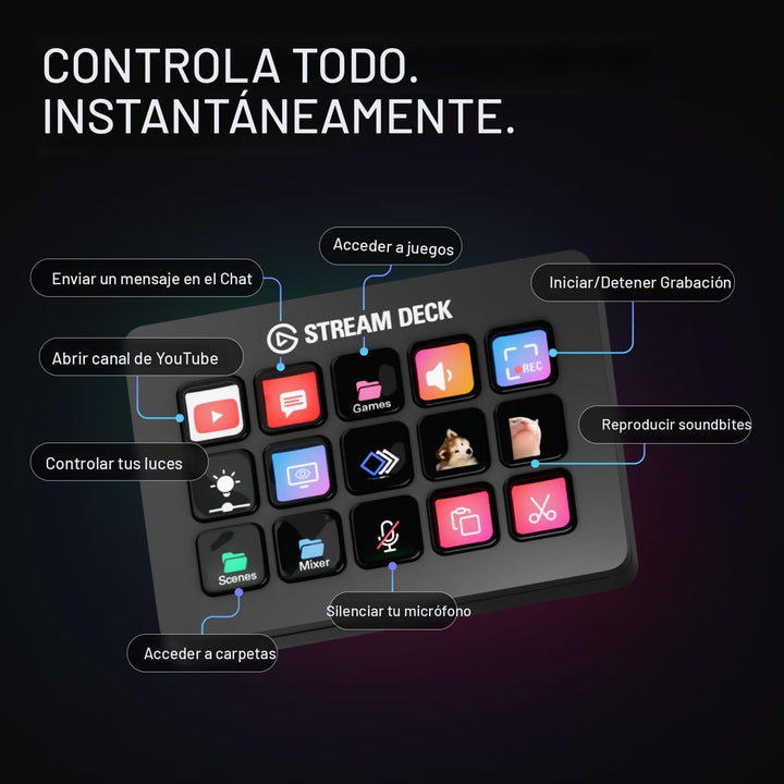 Elgato Stream Deck MK.2 \u2013 Controlador de estudio, 15 teclas ma...