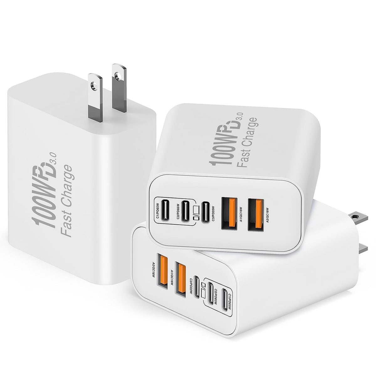 QZIIW Bloque de cargador rápido de pared USB C de 100W, bloque de carga