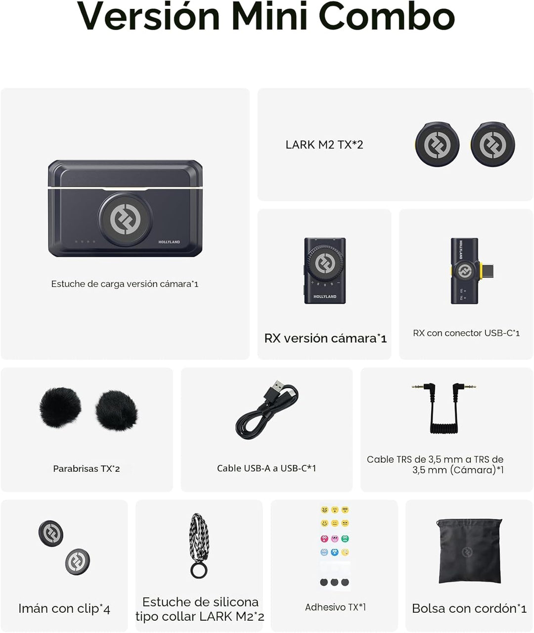 Micrófono inalámbrico Hollyland Lark M2 para iPhone\/cámara\/Androi...