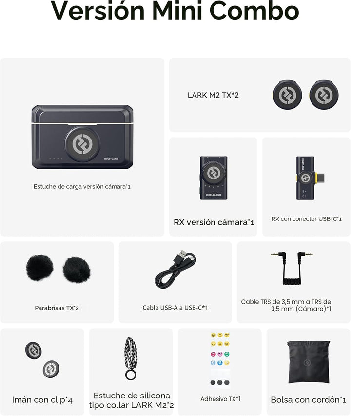 Micrófono inalámbrico Hollyland Lark M2 para iPhone\/cámara\/Androi...