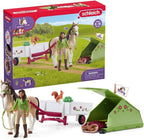 Schleich Horse Club - Set de juego Aventura de camping de Sarah, 23 piezas | 42533