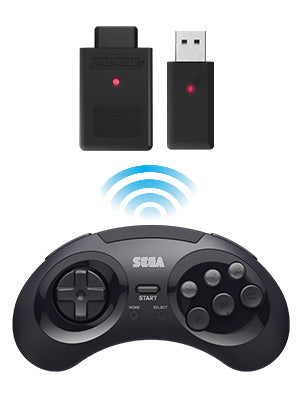 Control inalámbrico Retro-Bit SEGA Genesis de 8 botones 2,4 GHz, Negro