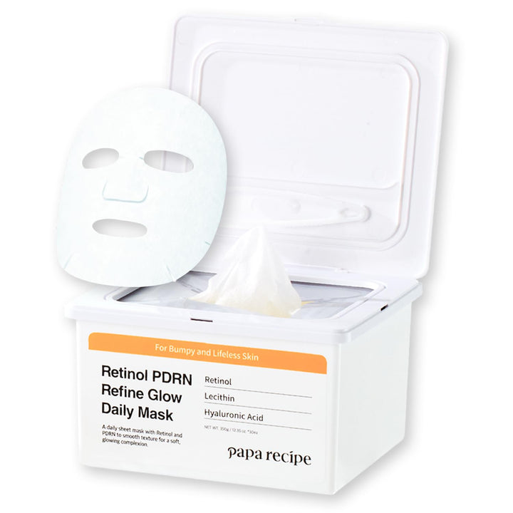 Papa Recipe Retinol PDRN Refine Glow - Máscara diaria (30 hojas), m...