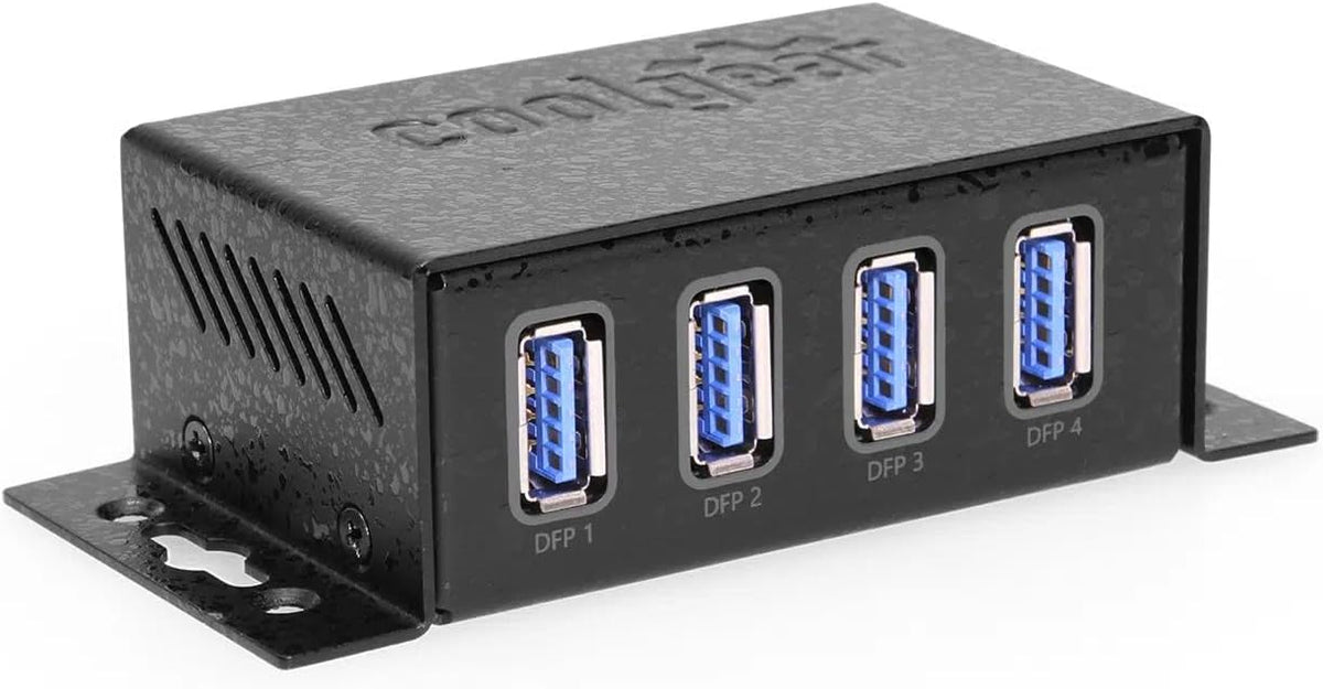 Coolgear, CG-U3MINI4PH, hub USB 3.2 de 4 puertos, alimentado, adaptador 5V/4A