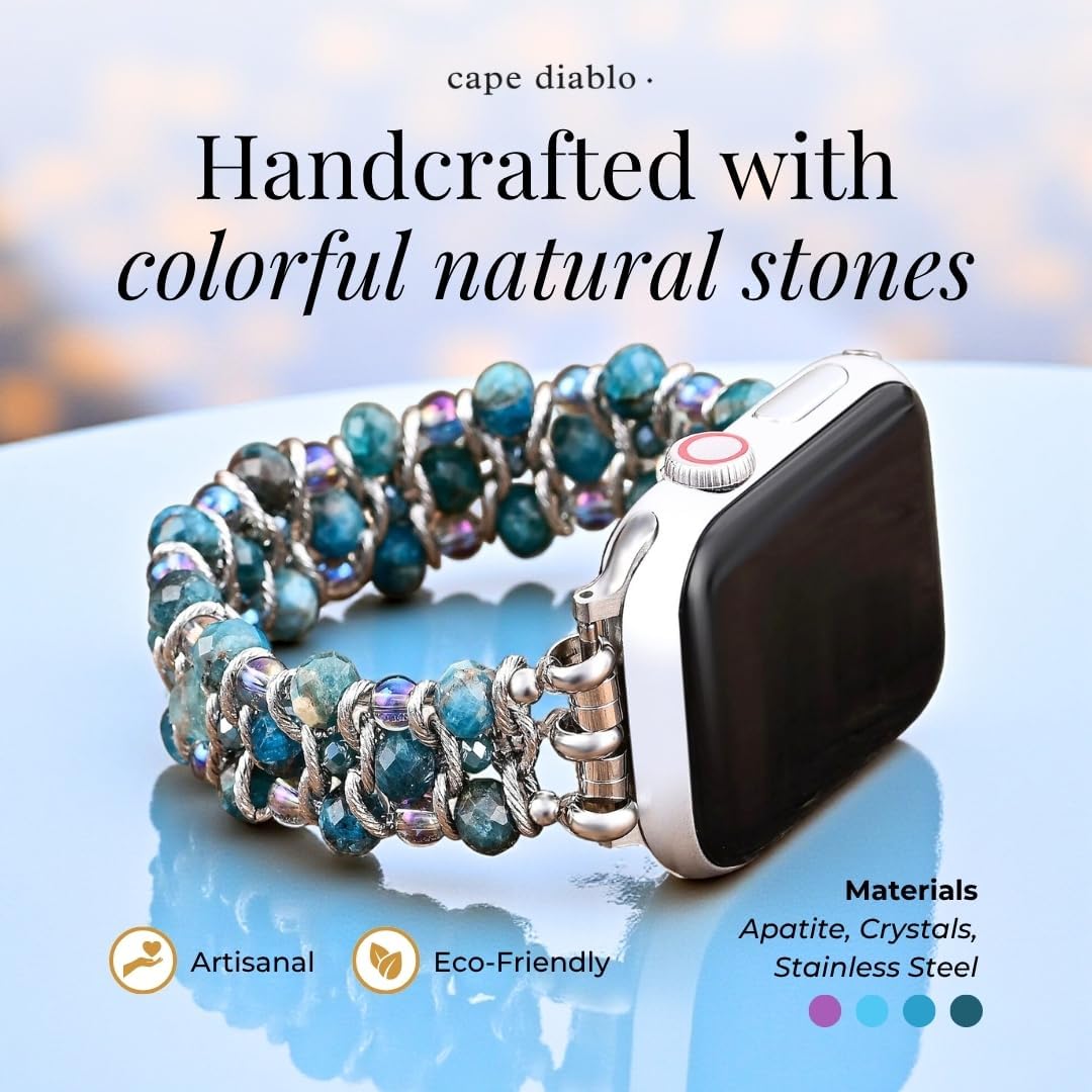 Correa de reloj inteligente para mujer, hecha a mano, compatible con caras de Apple de 1.496 a 1.772 pulgadas