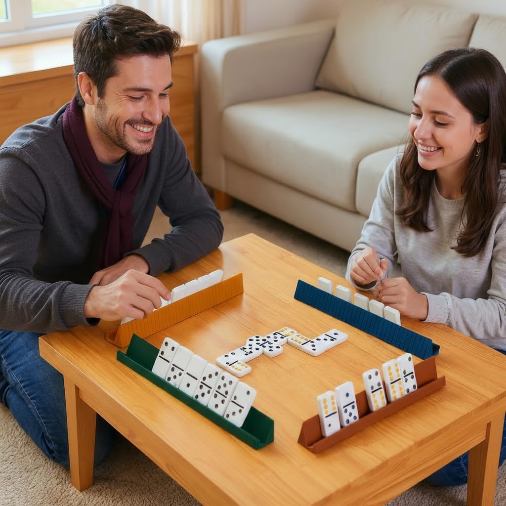 Double 6 Dominoes Set para Adults, 28 Tiles, Board Game, Case