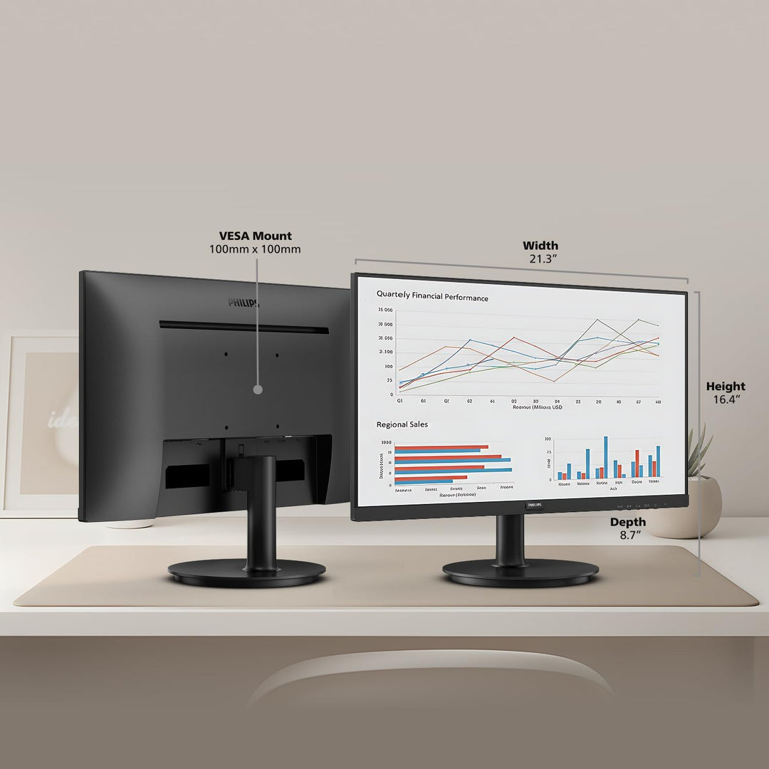 Philips Monitor de computadora FHD de 24 pulgadas 100Hz VA VESA sin...