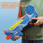 Pistola Blaster con gafas protectoras y 100 rondas para niños y niñas de hasta 110 FPS compatible con dardos Nerf Hyper Rounds, fácil de recargar, soporta hasta 50 rondas (azul claro)