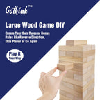 Giant Tumble Tower Game, Large Tumbling Tower Stacking a Over 4 FT 54pcs Wooden Jumbo Blocks para Outside Yard Games con Carry Case Timber Stacking Game Night Toy Gift para Kids Adults Family