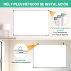 Pizarra blanca magnética de 3 x 2 pies, pizarra blanca grande de borrado en seco de 36 x 24 pulgadas, pizarra blanca de presentación de aluminio con bandeja larga para bolígrafos, 6