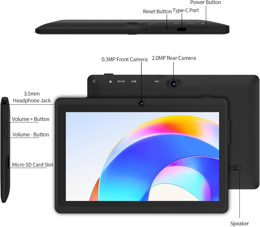 NEWISION Tablet de 7 pulgadas con funda, tabletas Android 15 de cin...