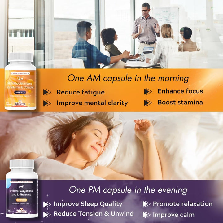 AM PM Multivitamínico \u2013 Suplementos de cortisol para mujeres y...