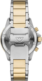 Emporio World Explorer - Reloj de acero inoxidable con cronógrafo bicolor para hombre (modelo: AR11695)