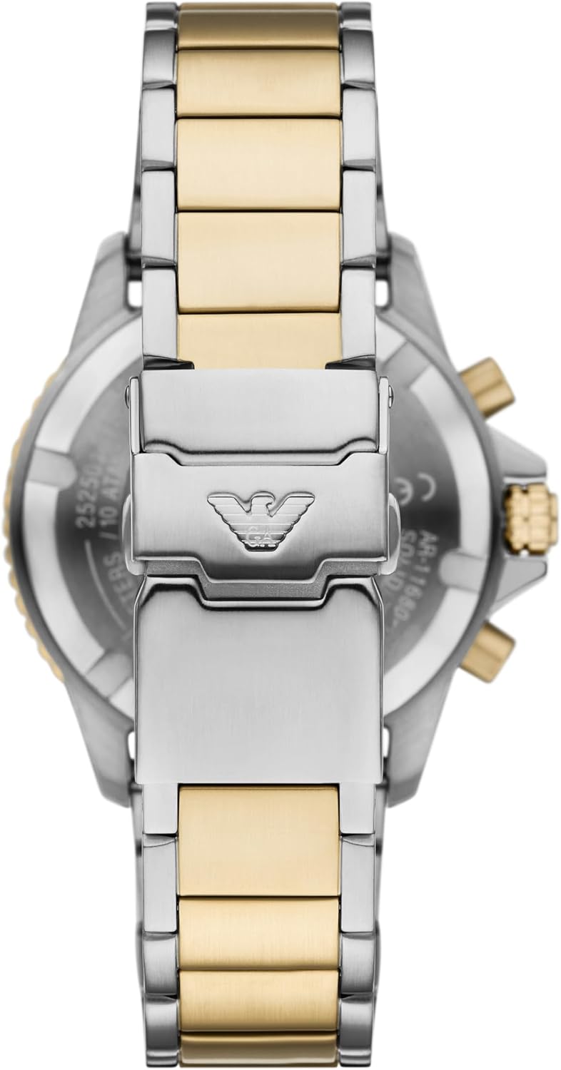 Emporio World Explorer - Reloj de acero inoxidable con cronógrafo bicolor para hombre (modelo: AR11695)