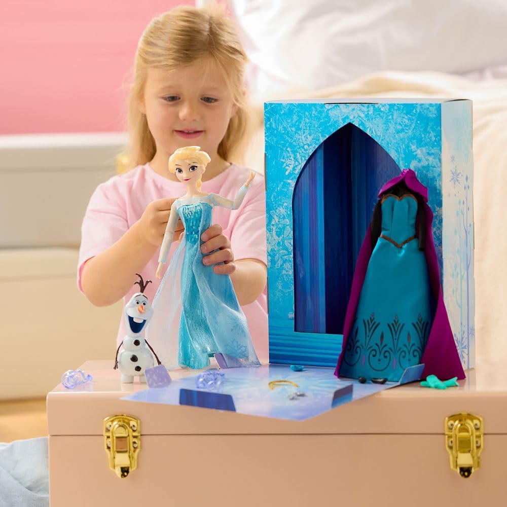 Disney Store Muñeca oficial de Elsa Story (vestido azul) \u2013 11...
