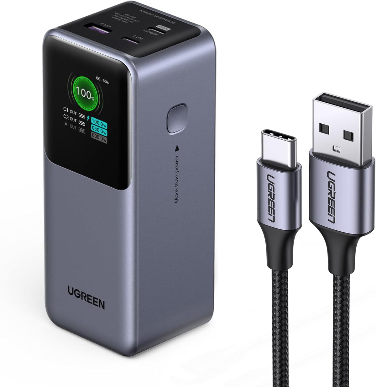 UGREEN Nexode Power Bank 20000mAh 130W Bundle con cable USB a USB C