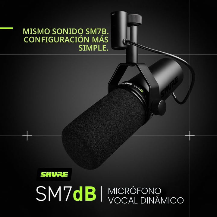 Shure SM7dB - Micrófono vocal dinámico con preamplificador integrad...